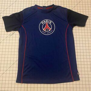 Men’s Sz M moisture wicking Paris Saint Germain blue/red/white T-shirt. Like new